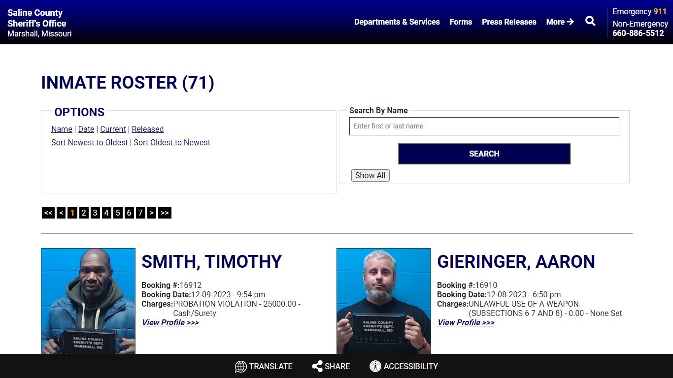 Inmate Roster (69) - Saline County Sheriff